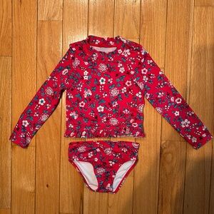Janie and Jack floral rash guard bikini 3T